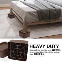 Load image into Gallery viewer, Stackable Bed &amp; Furniture Risers - Heavy Duty 6000lbs Capacity for Every Room