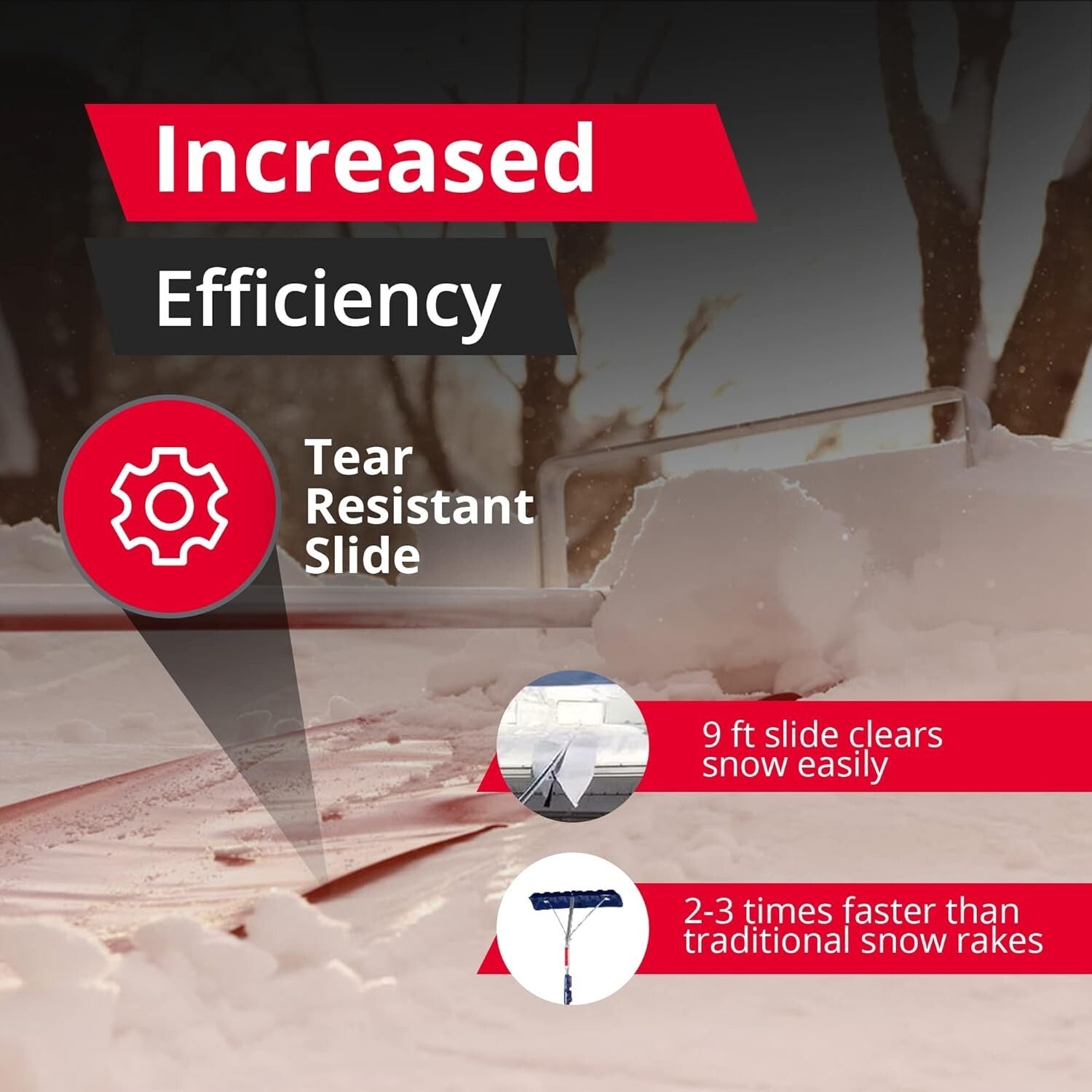 Durable Aluminum Roof Rake - 20 ft Snow Removal Tool for Efficient Clearing