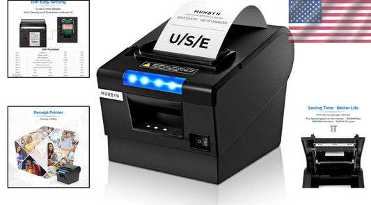 Compact POS Receipt Printer P068 - Fast Printing with Thermal Paper Included