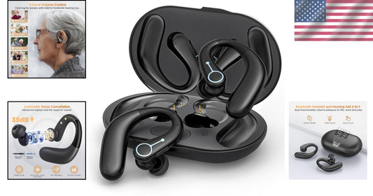 Fashionable Bluetooth Hearing Aids with Charging Case - Noise Cancellation Tech