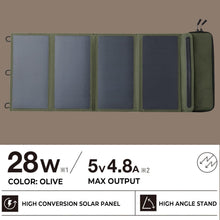 Load image into Gallery viewer, NESTOUT 28W Portable Solar Charger - Water-Resistant Dual USB Power for Camping