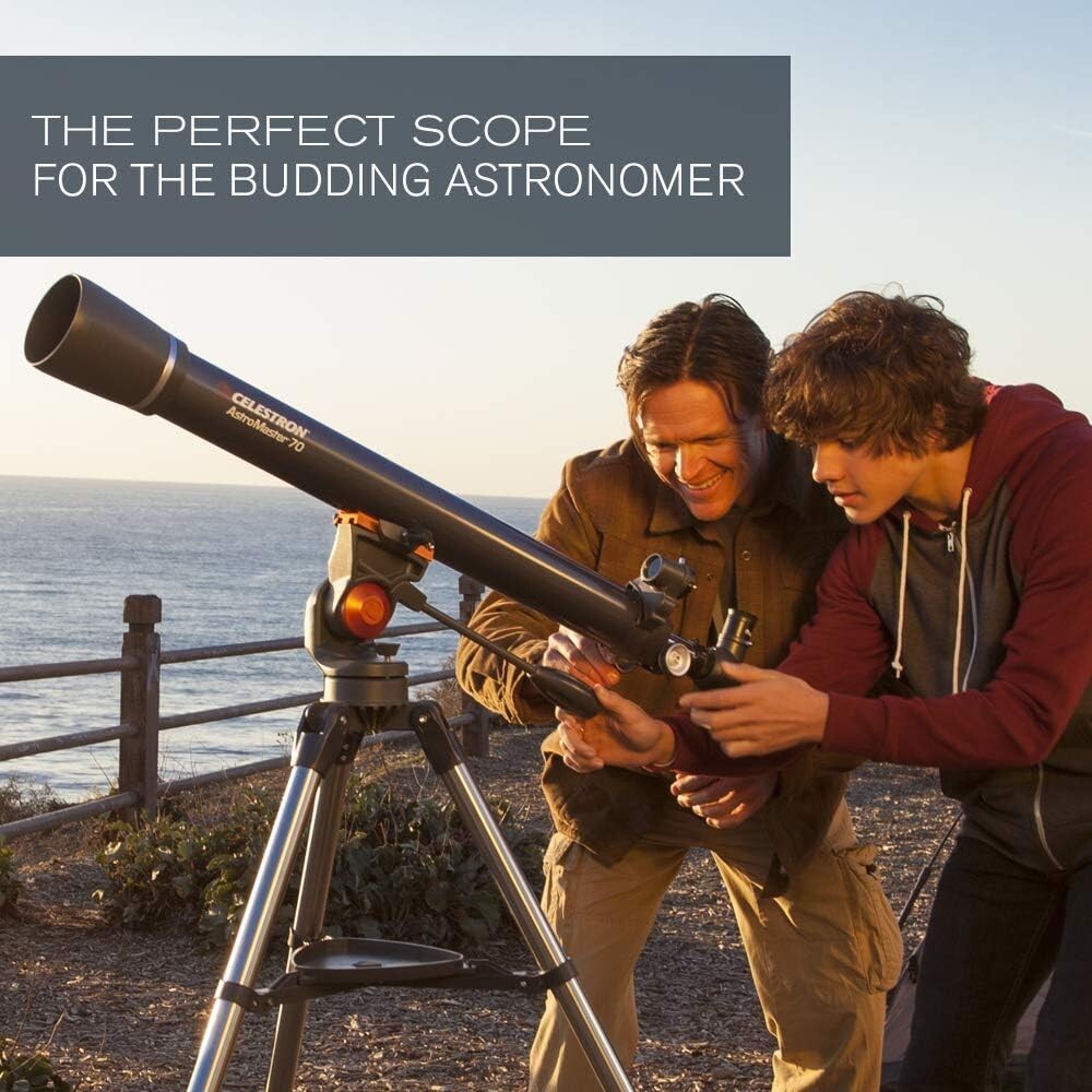 AstroMaster 70AZ Refractor Telescope with 70mm Optics & Adjustable Tripod