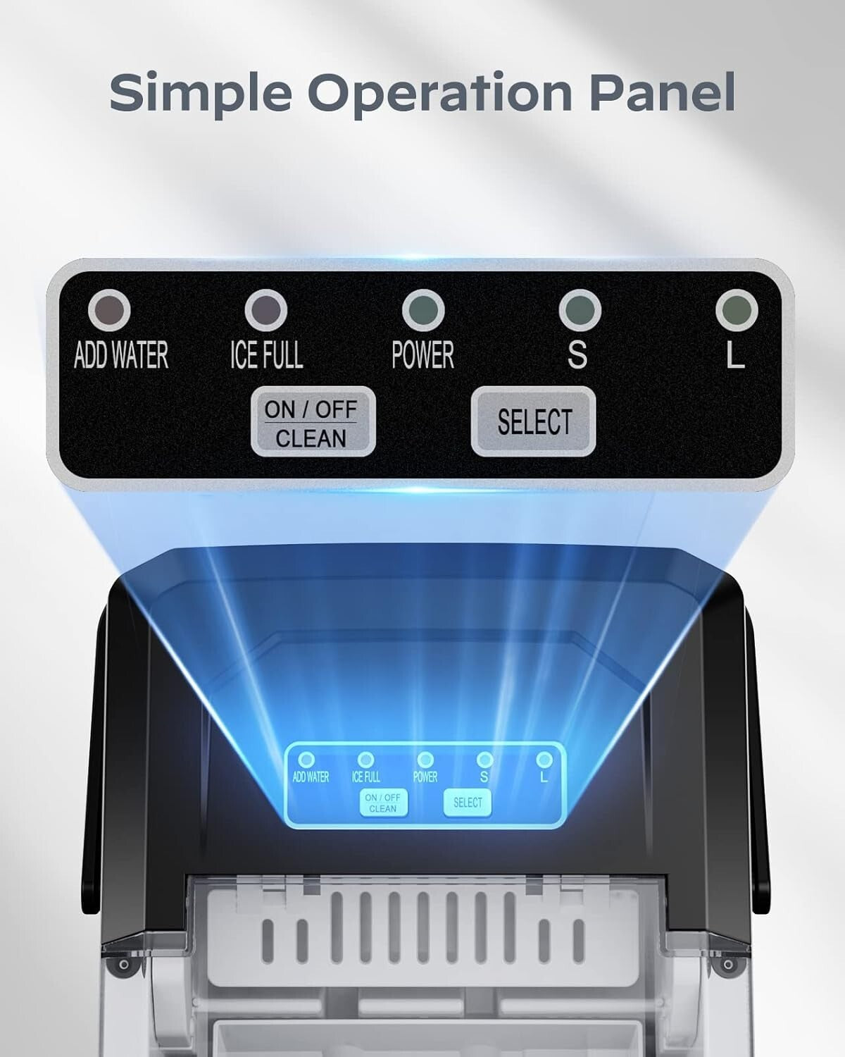 Portable Self-Cleaning Ice Maker - Compact Countertop Design for Home Use