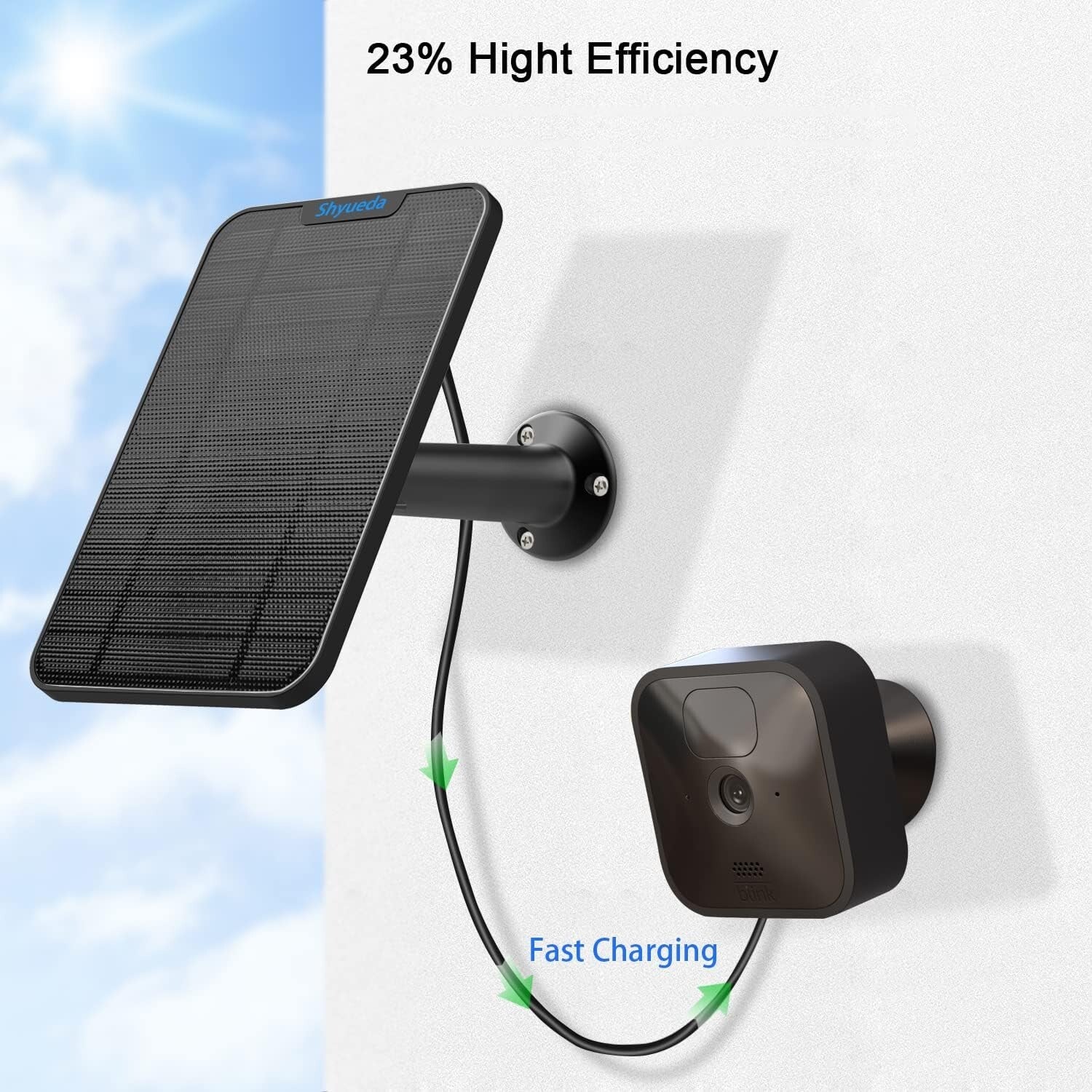 4W Weatherproof Solar Panel Kit for Blink Outdoor Camera - 13ft Cable Included