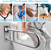 Load image into Gallery viewer, Ergonomic 23.6” Toilet Grab Bar with 300 lbs Capacity - Space-Saving Design