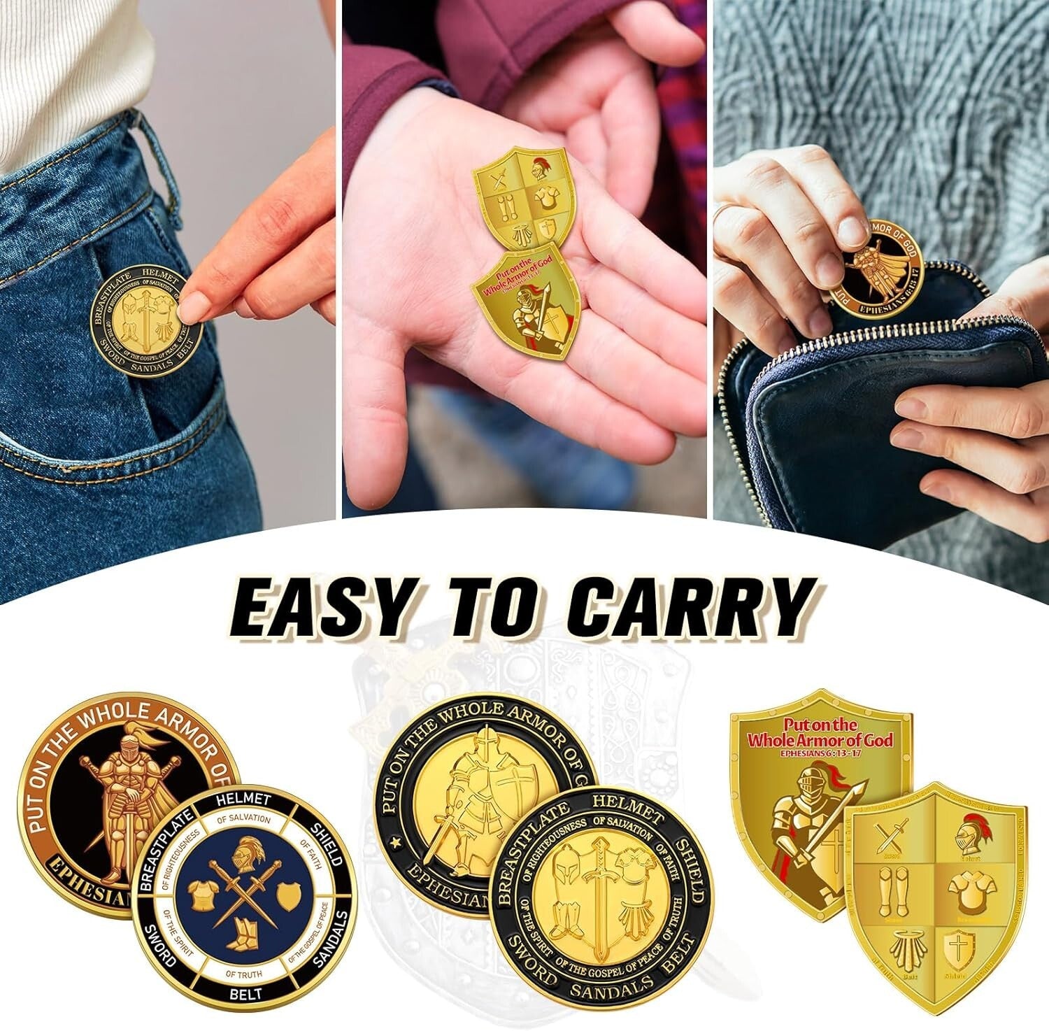 Artistic Commemorative Coins – 36 Pcs Challenge Coins for Christian Gifts