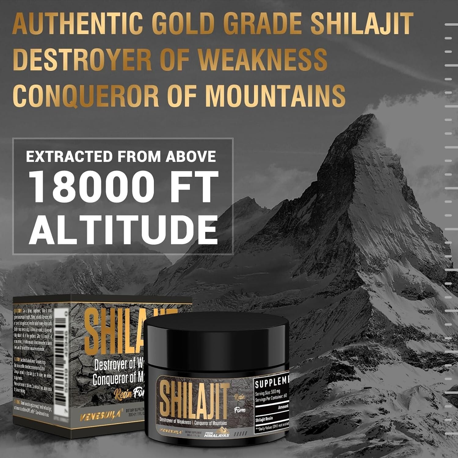 Authentic Himalayan Shilajit Resin - 85 Minerals for Daily Vitality (3 Count)