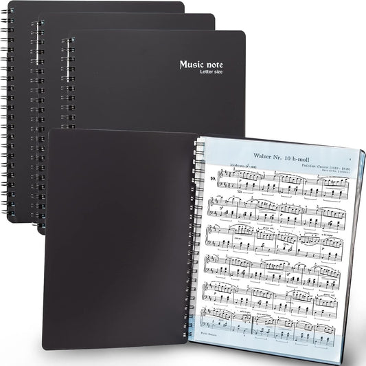 Lightweight Spiral Binder Organizer for Music Sheets - 3 Pack With Name Tags