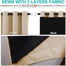 Load image into Gallery viewer, Noise Reducing 100% Blackout Curtains, Thermal Insulation - 52x95 Biscotti Beige