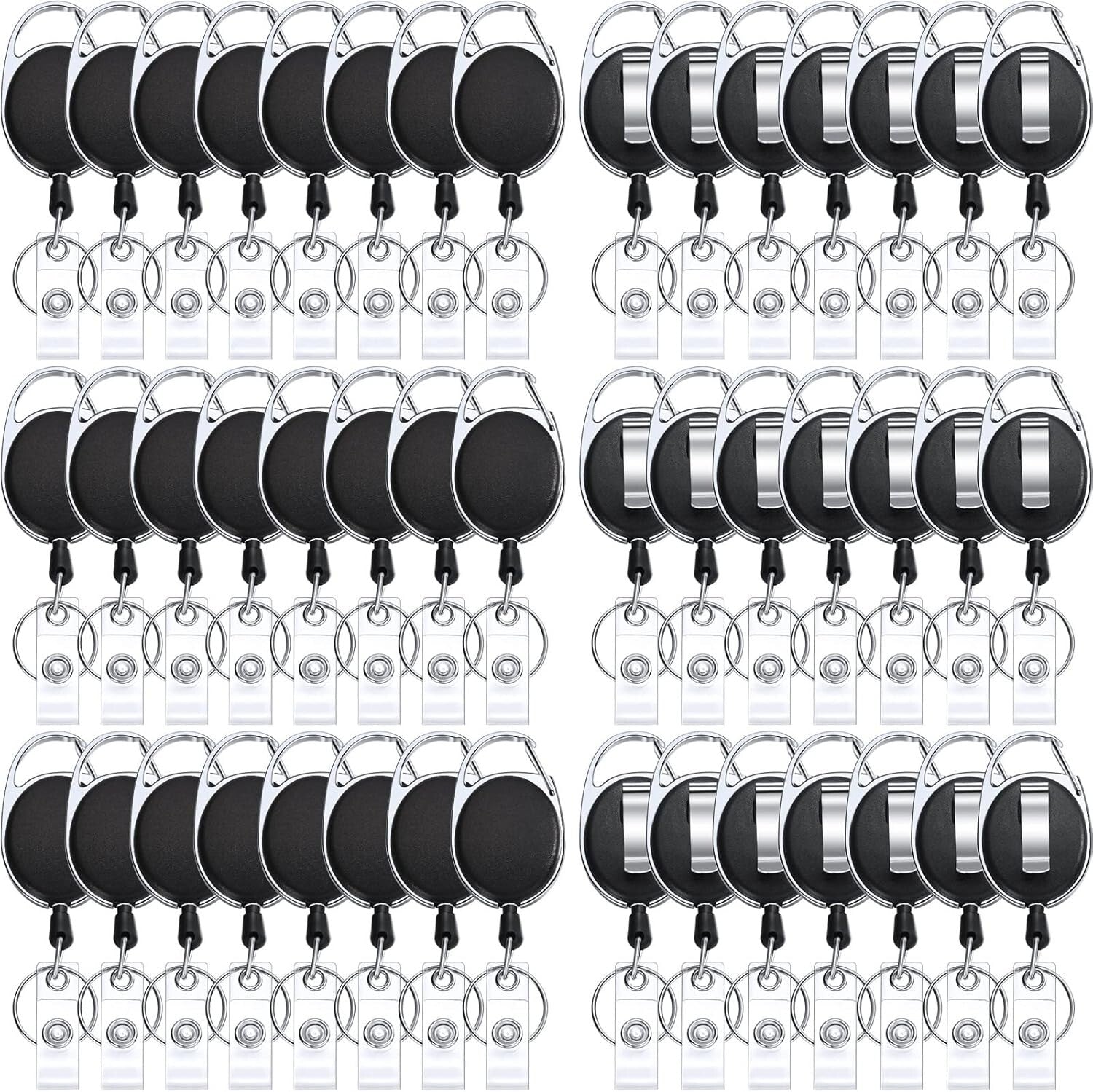 Bulk Retractable ID Badge Reel Holders for Doctors, Nurses, and Office Staff