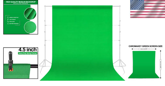 10x20ft Green Screen Backdrop Kit for YouTube & Streaming – Durable & Portable