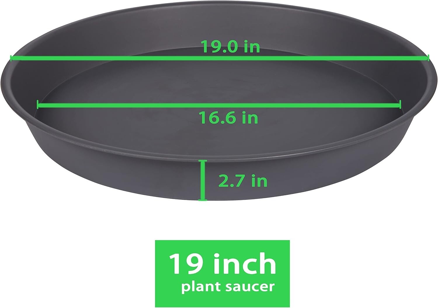 Deep 19" Plant Saucers - 4 Pack of Matte Finish Drip Trays for Garden & Home