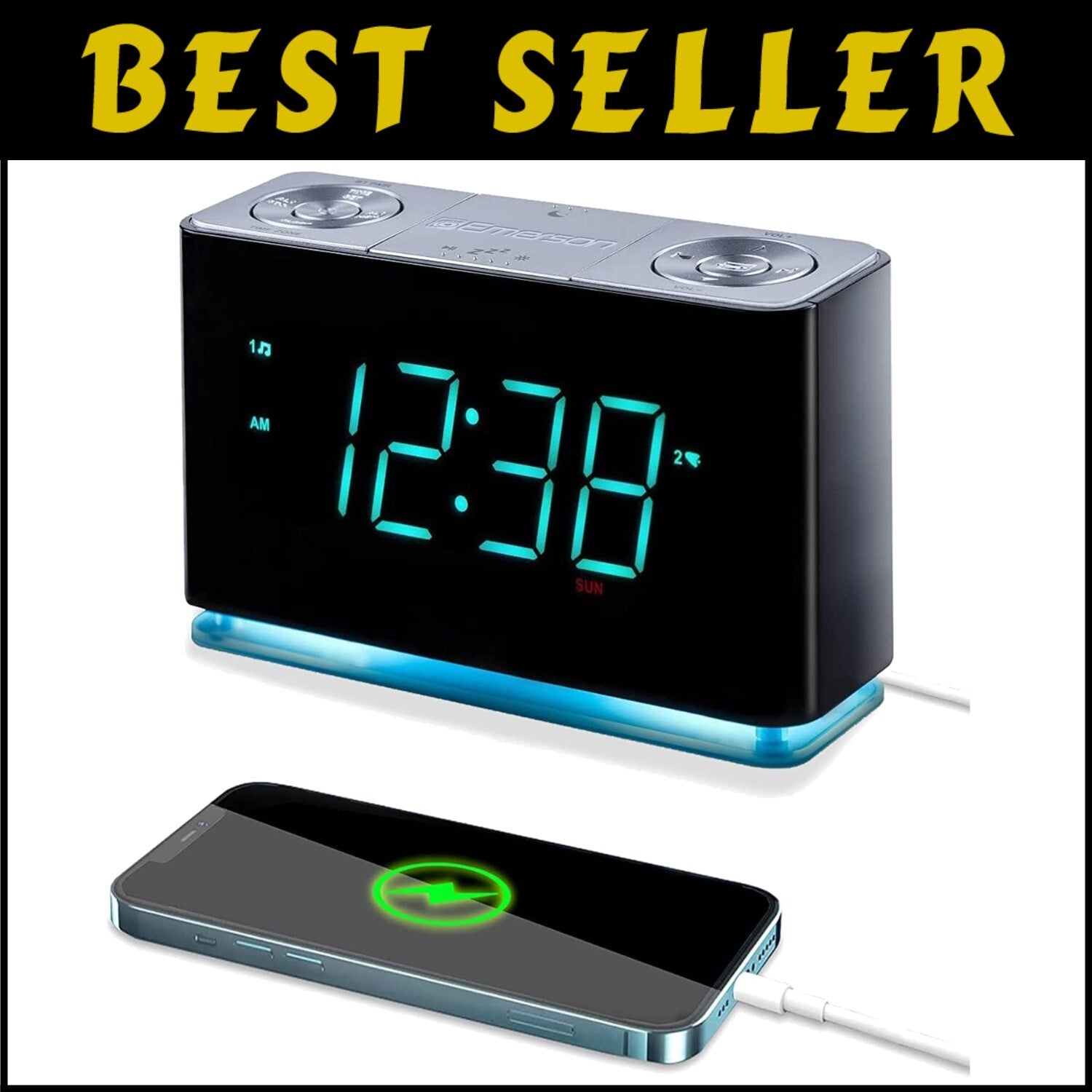 Personalized Bluetooth Alarm Clock Radio with USB Output for Effortless Mornings