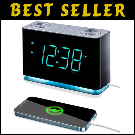 Personalized Bluetooth Alarm Clock Radio with USB Output for Effortless Mornings