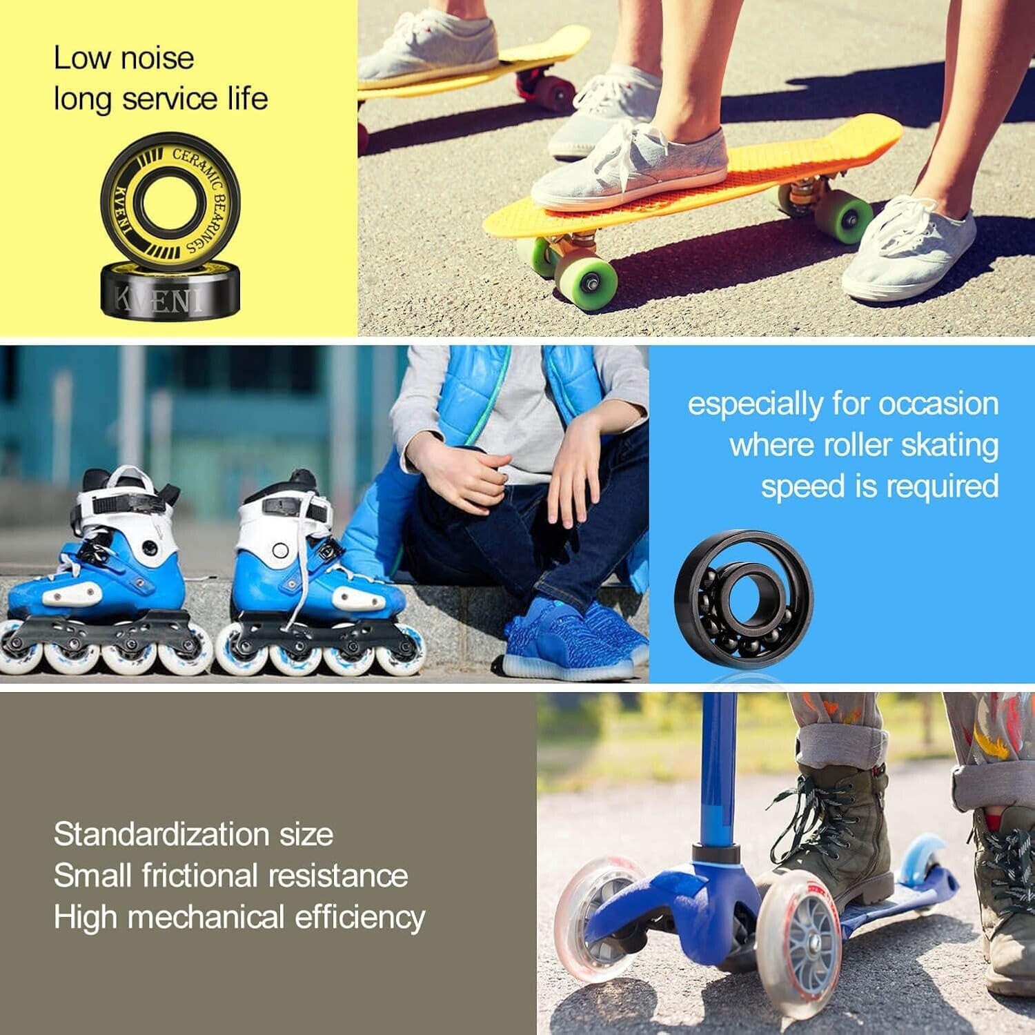 Durable 608rs Skateboard Bearings with Washers - Precision ABEC 9 Performance