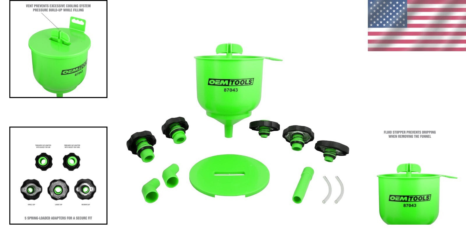 Easy-to-Use No-Spill Funnel Kit Includes 5 Adaptable Extensions for Mechanics