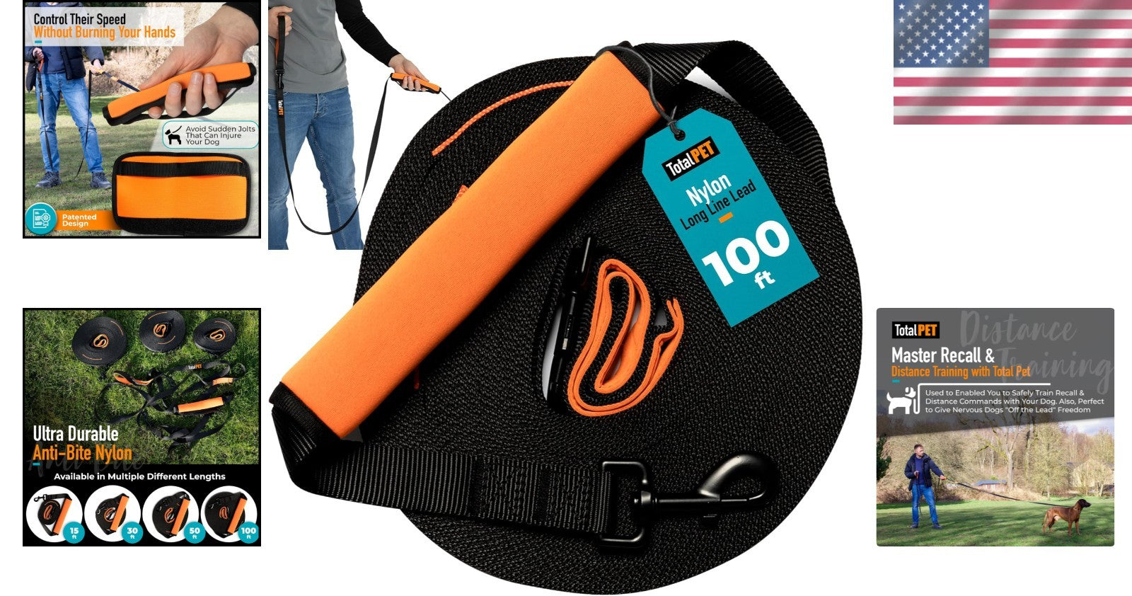 Durable 100ft Dog Training Leash - Perfect for Large/Small Breeds & Recall