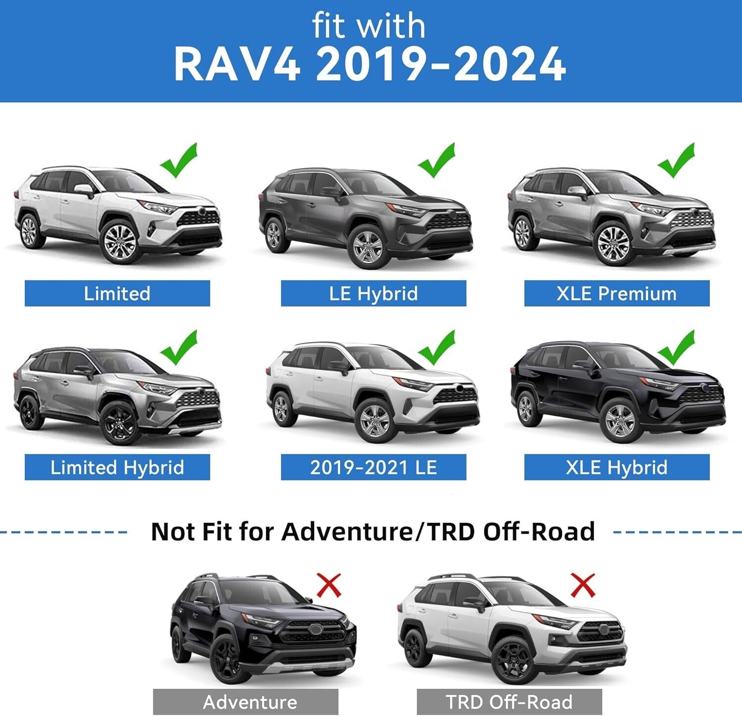 Maximize Adventure with 220LBS Roof Rack Cross Bars for 2019-2025 RAV4 Models
