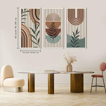 Load image into Gallery viewer, Large Mid Century Modern Bohemian Wood Wall Art - Geometric Design 16x32