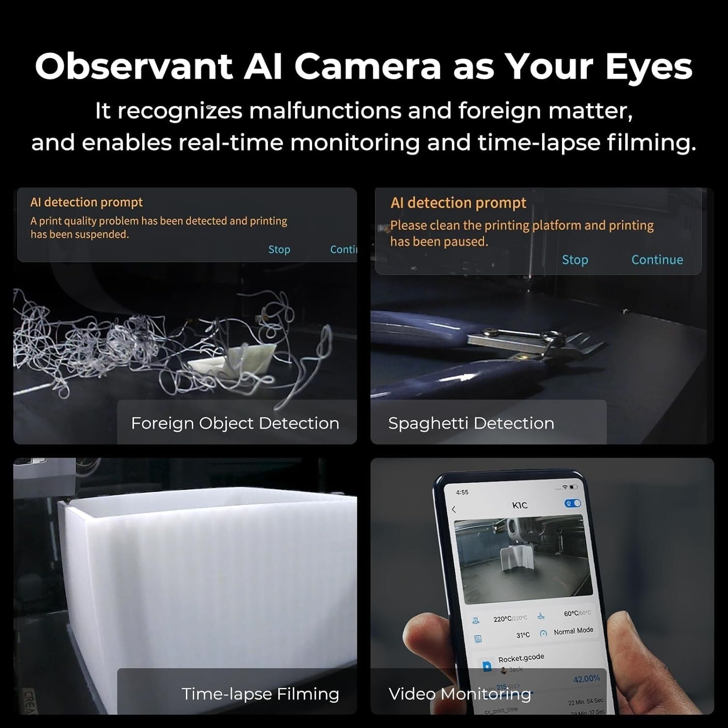 High-Speed K1C 3D Printer with Dynamic Balancing & Purification System