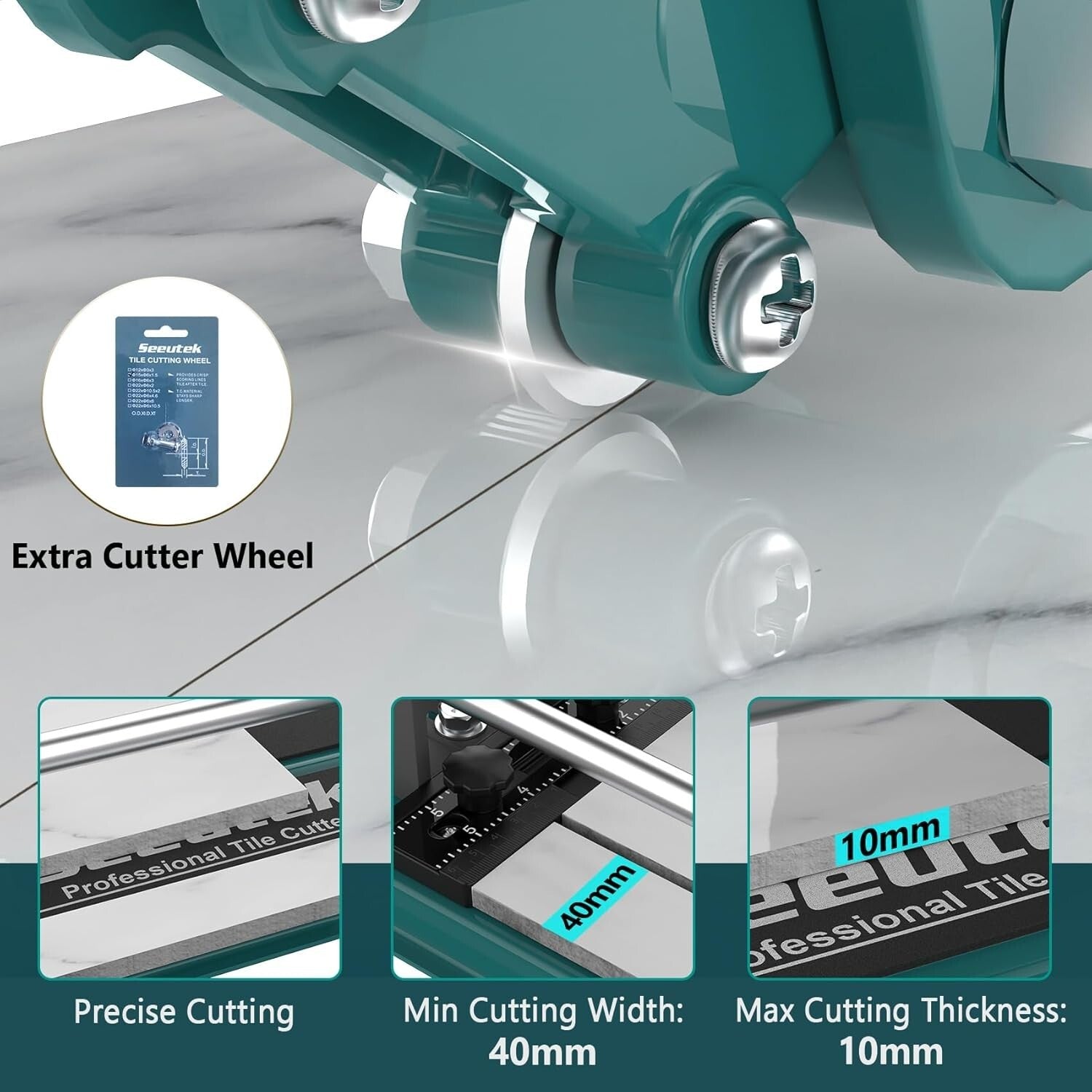 17” Manual Tile Cutter with Tungsten Carbide Wheel - Precision Cutting Tool