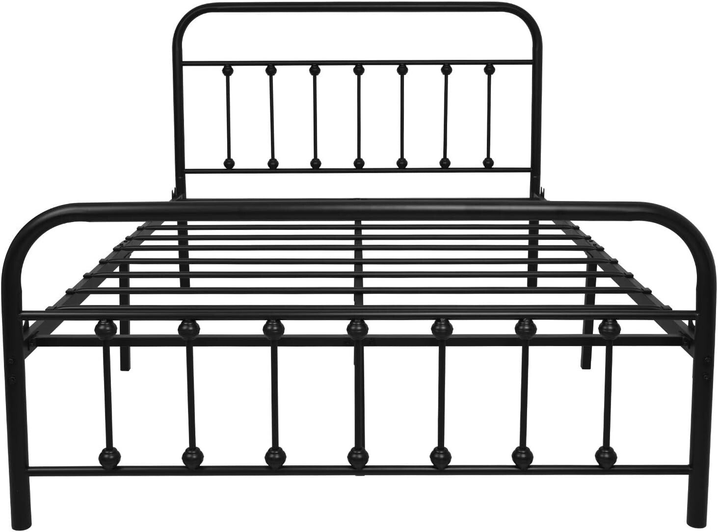 Powder Coated Full Size Bed Frame with Headboard - Space-Saving Storage Solution
