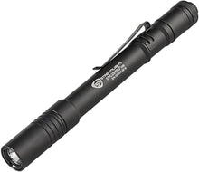 Load image into Gallery viewer, Portable 350-Lumen Black Penlight with USB Recharge and Holster for Outdoor Use