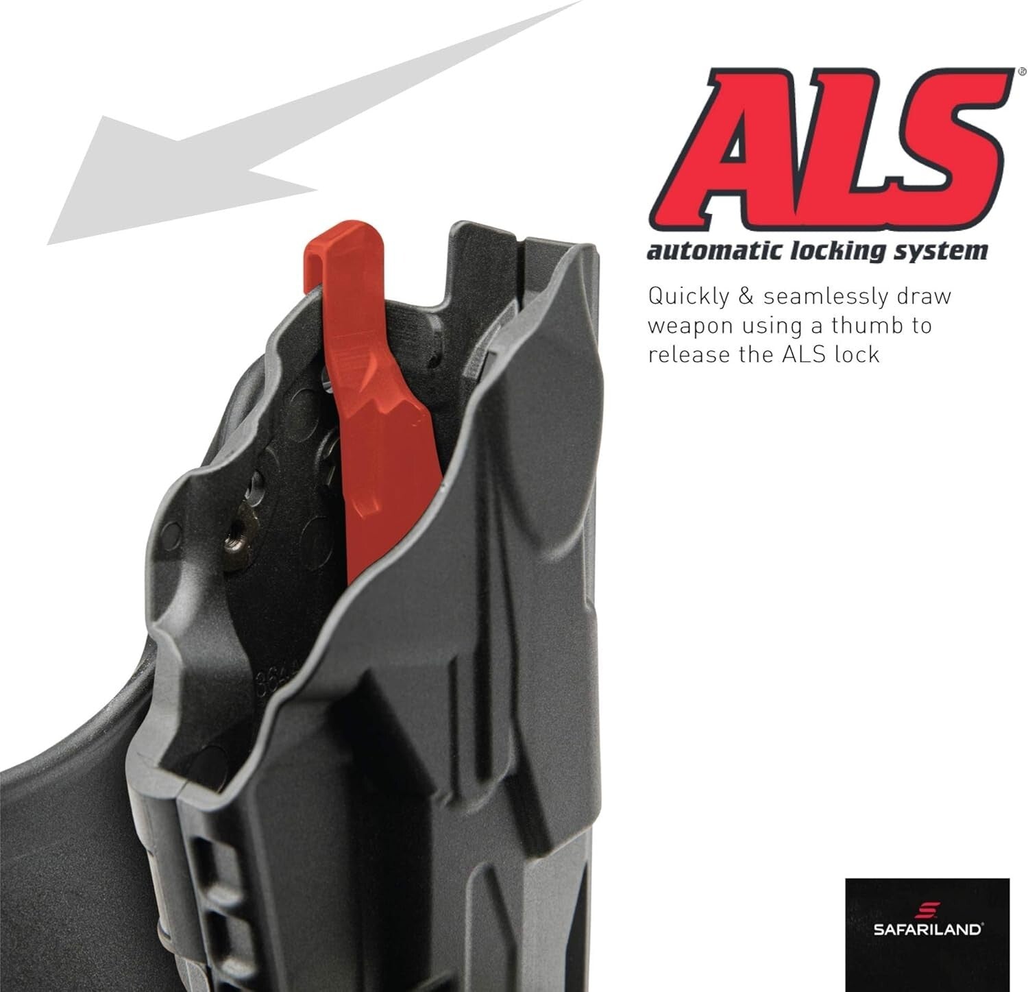 Safariland 6378 ALS Right-Hand Holster with Paddle & Belt Loop - STX Plain Black