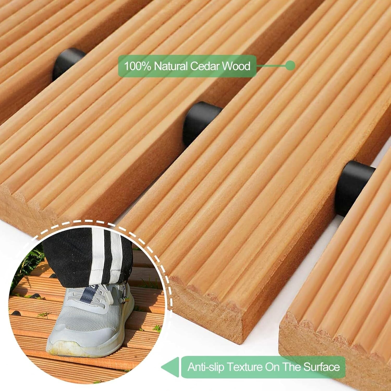 Space-Saving 2FT Weather-Resistant Cedar Walkway - Ideal for Outdoor Activities