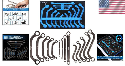 14-Piece Chrome Vanadium Wrench Set with EVA Organizer for Ultimate Versatility