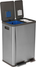 Load image into Gallery viewer, High-Capacity 60L Kitchen Step Trash Can with Dual Compartments &amp; Soft-Close Lid