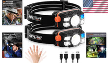Load image into Gallery viewer, Versatile 2-Pack LED Headlights with Motion Sensor &amp; Stepless Brightness Control