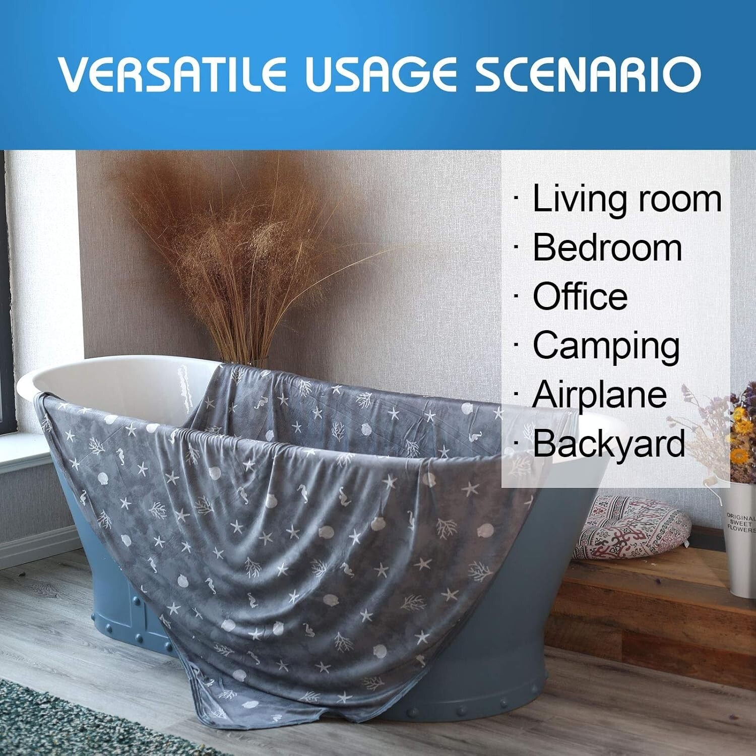 Breathable Double-Sided Cooling Blanket - 60”x90” for Night Sweats & Hot Weather