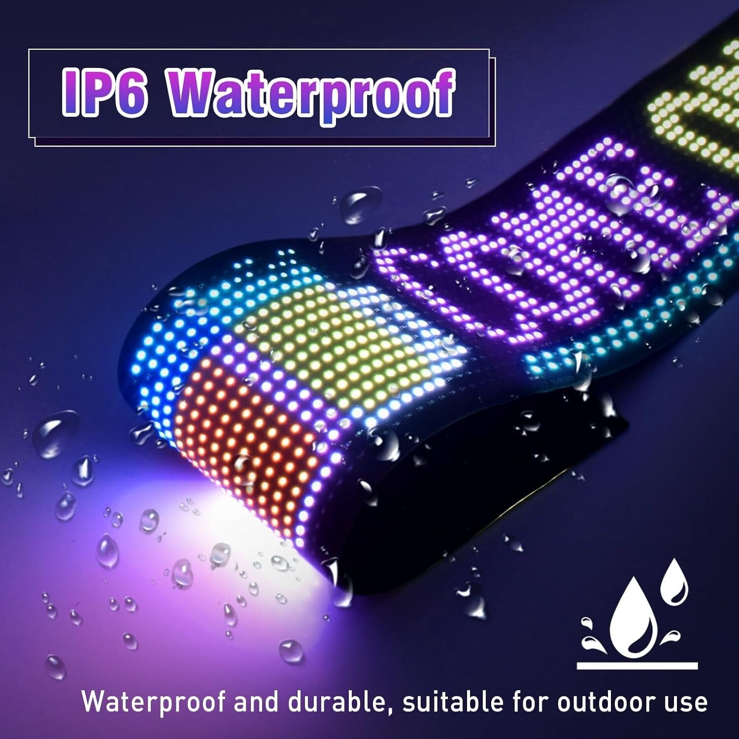 Flexible Outdoor LED Sign with Custom Animation and DIY Features - USB Powered