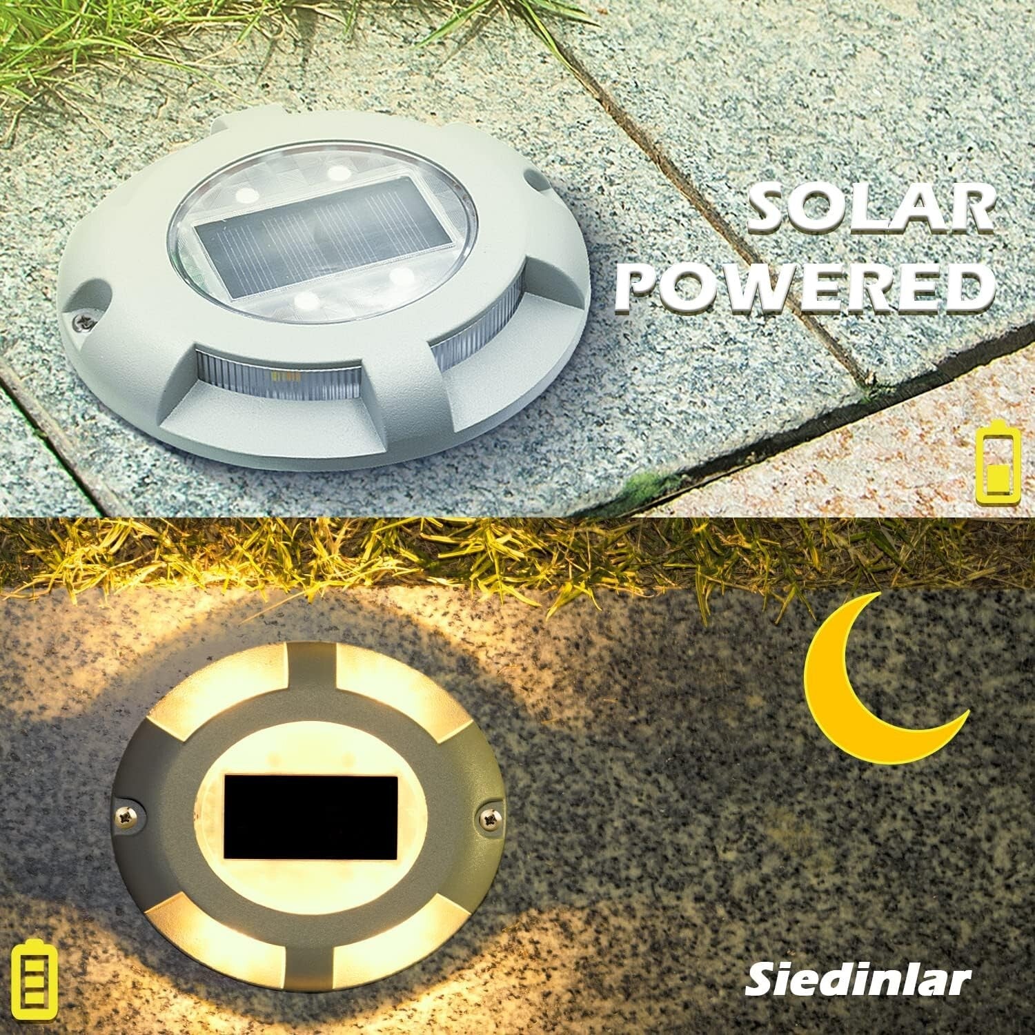 12 Pack Solar Deck Lights - Stylish Waterproof Oval LED Shine for Pathway Safety