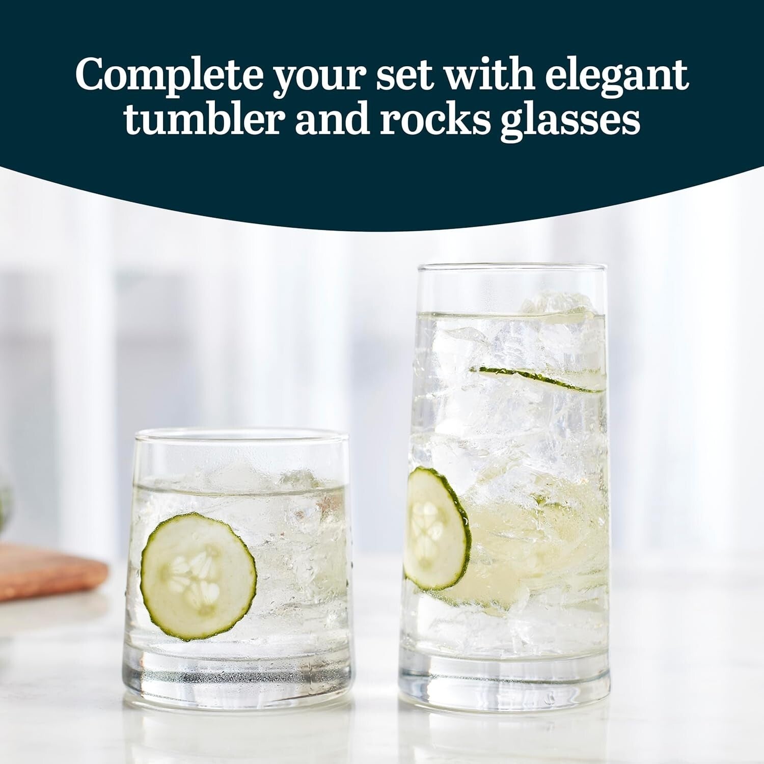 Sophisticated 16-Piece Glassware Set: Tumblers & Rocks Glasses for Entertaining