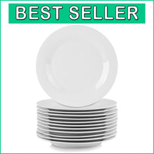 Load image into Gallery viewer, Classic Round White Plates Set - 12 Pieces, 7.5" Ceramic for Dining and Events