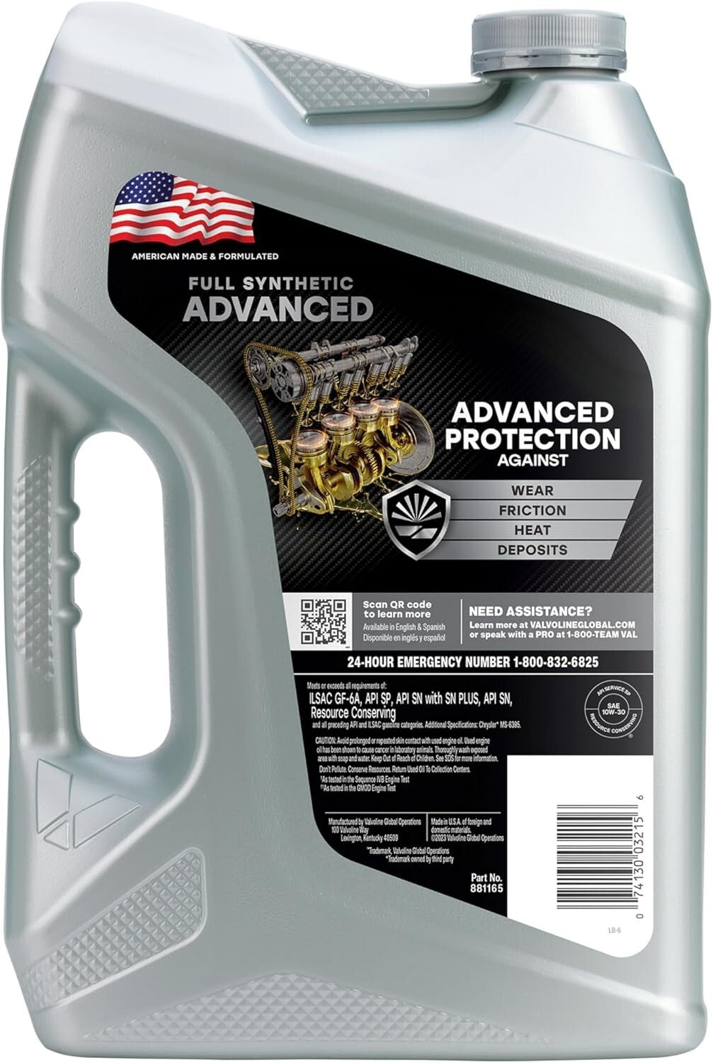 Advanced SAE 10W-30 Motor Oil - Full Synthetic Case (15 QT) for Engine Longevity