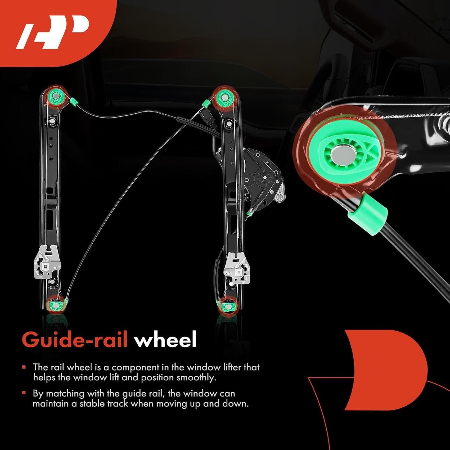 BMW E46 Window Regulator with Motor - Fits 325i 328i 330i Sedan/Wagon 1999-2005