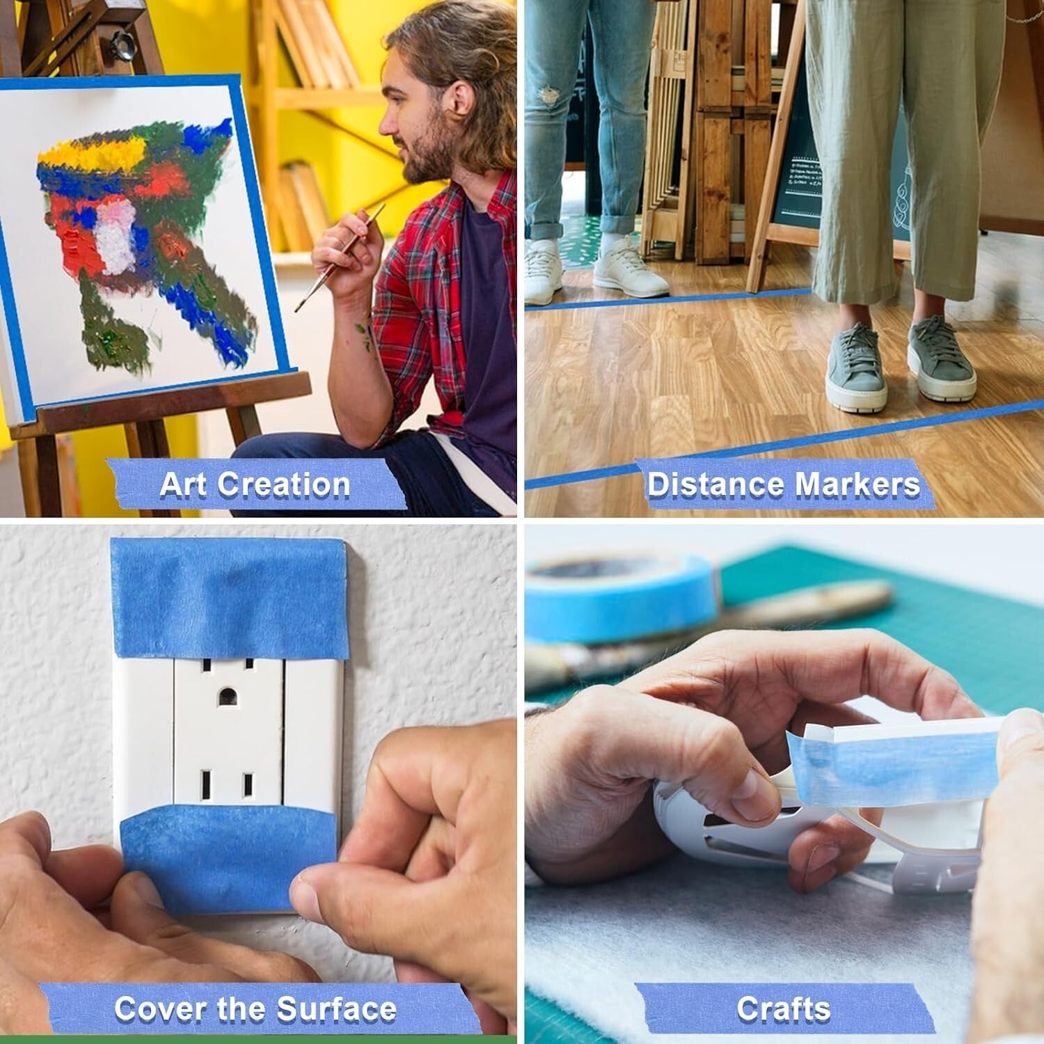 30 Rolls of Blue Painters Tape 1" Wide - Residue-Free Precision for All Surfaces