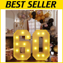 Load image into Gallery viewer, DIY Assemble Light Up 3FT Number 60 for Unforgettable Parties and Anniversaries