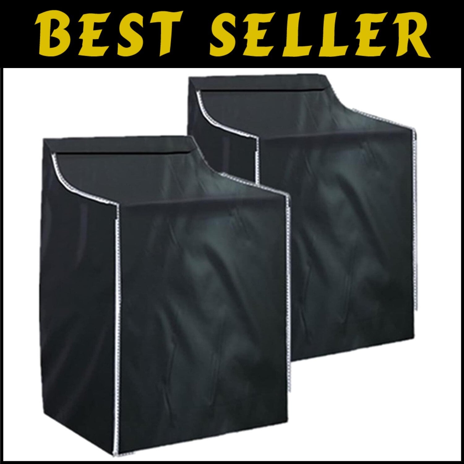 Elegant Black Washer and Dryer Covers, Zipper Design for Easy Access - 2 Pieces