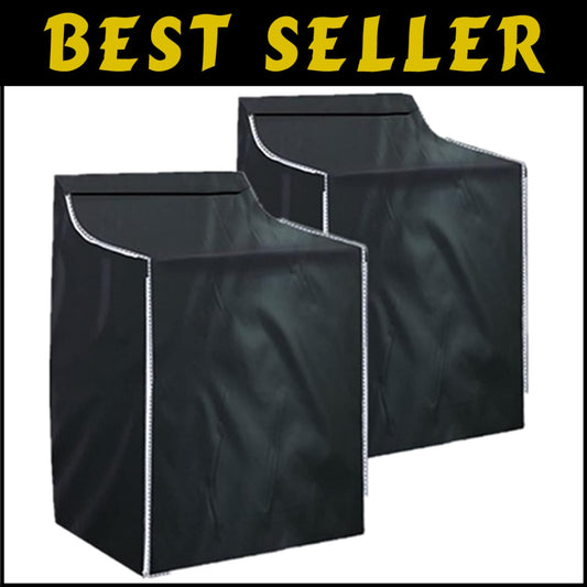 Elegant Black Washer and Dryer Covers, Zipper Design for Easy Access - 2 Pieces