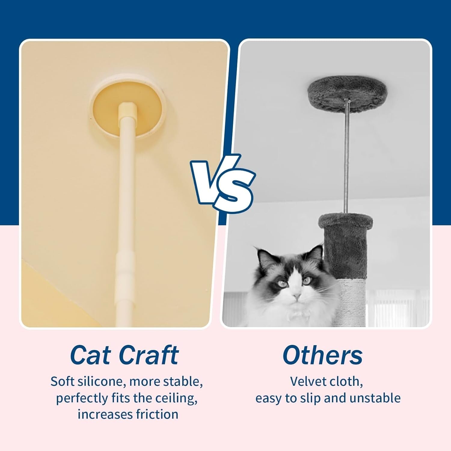 Indoor Adjustable Cat Tower 95-108” - Promote Climbing & Scratching Healthy Play