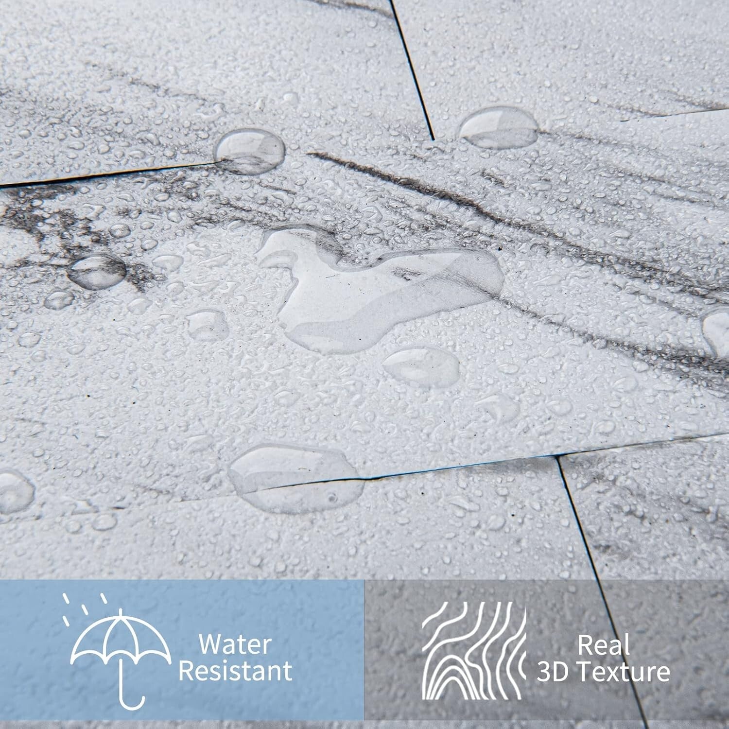 DIY-Friendly 3" x 6" White Granite Peel and Stick Backsplash for Kitchen & Bath