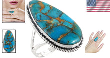 Load image into Gallery viewer, Genuine Turquoise and Sterling Silver 925 Ring - Trendy Southwest Charm