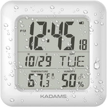 Load image into Gallery viewer, Multi-Language Waterproof Shower Clock with Temp, Humidity &amp; Flexible Mounting