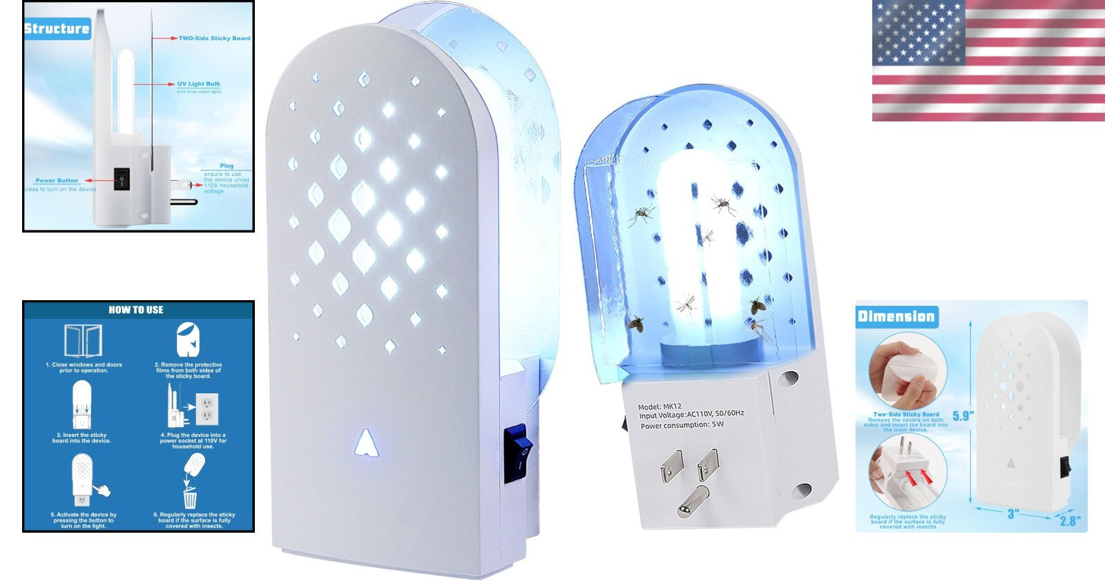 2-Pack Electric Mosquito Traps with 10 Sticky Boards - Ultimate Indoor Insect...