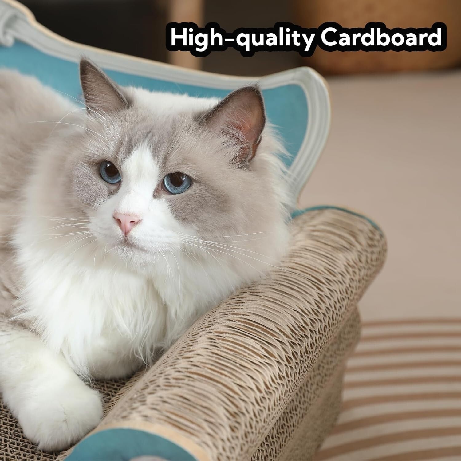 Versatile Cat Couch Shape Scratch Pad for Active Indoor Cats – Includes Catnip