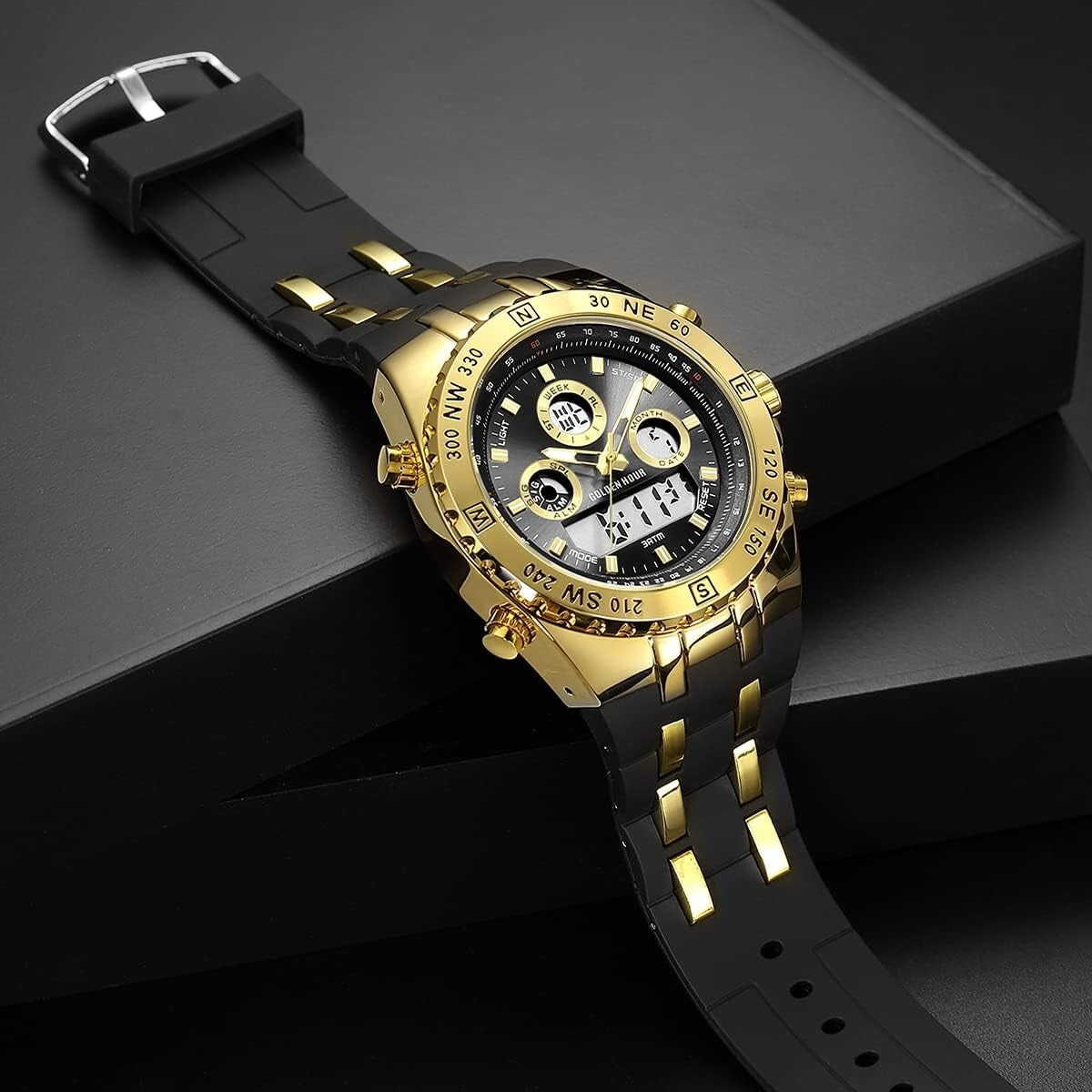 Multi-Functional Military Men's Watch - 3ATM Waterproof, Comfortable Rubber Band